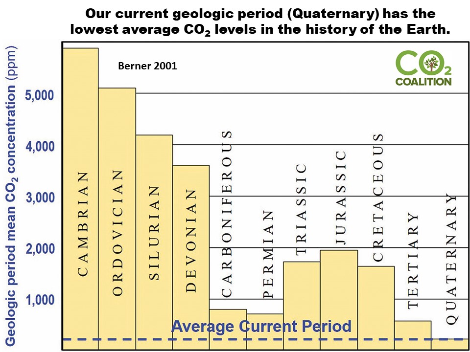 Our Current Geologic Period Quaternary Has The Lowest Average Co2